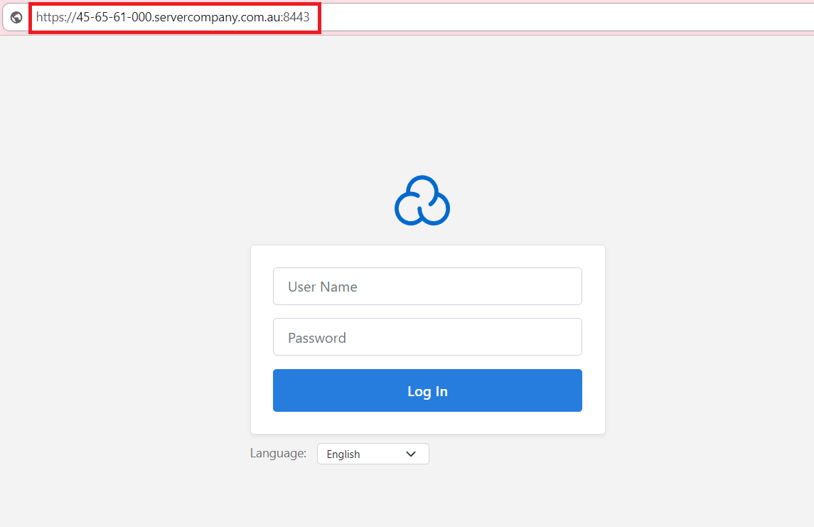log in to Enterprise hosting