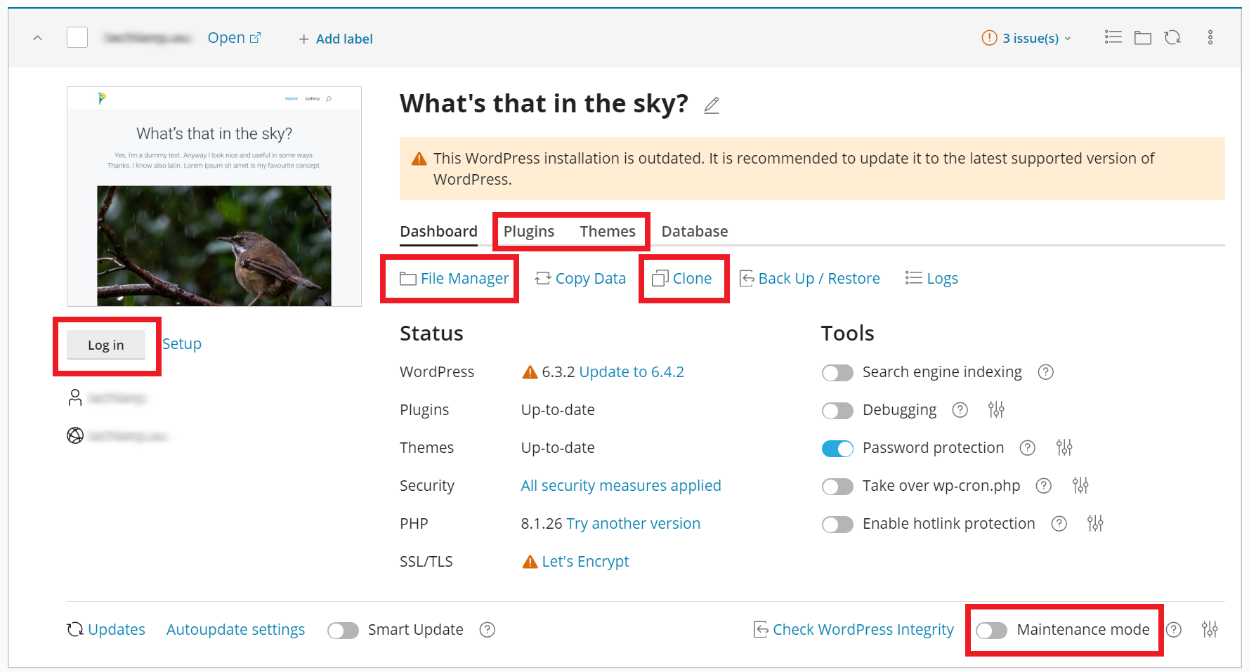 WordPress Management in cPanel