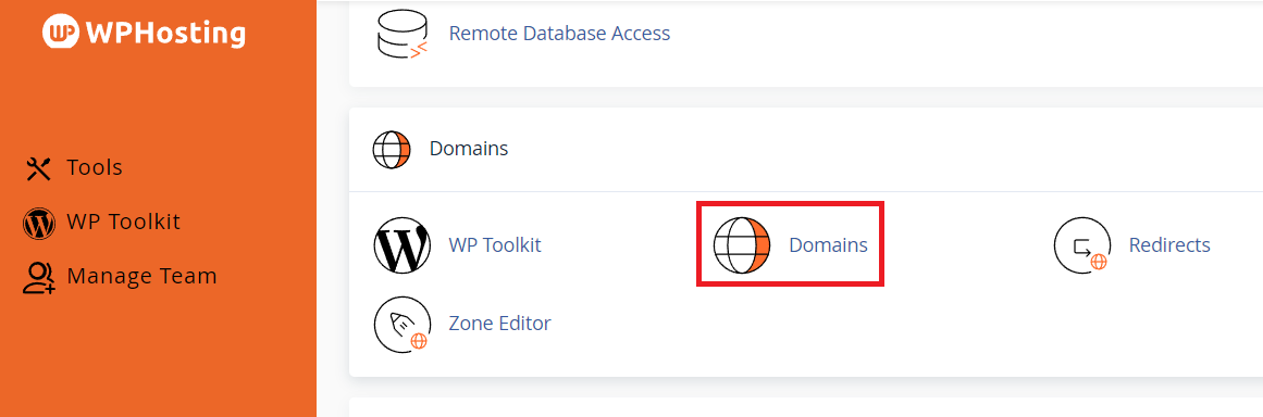 site root directory: domain tools